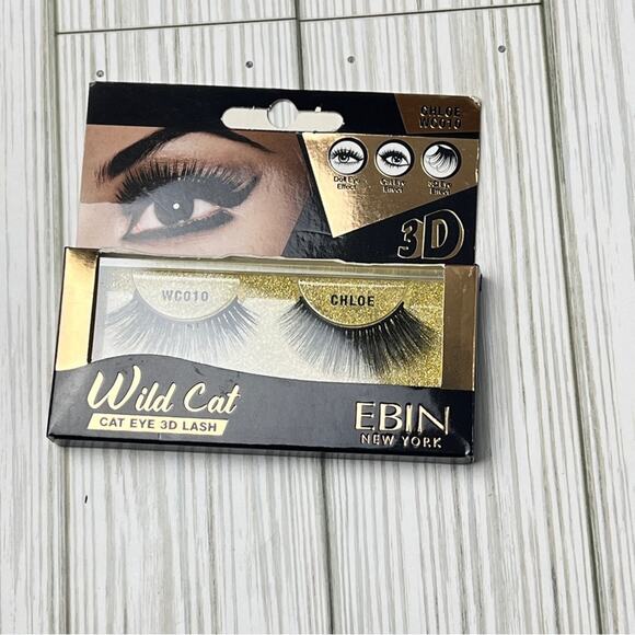 EBIN NEW YORK Wild Cat Strip Cat Eye 3D Makeup Beauty Lash Extension CHLOE - Picture 5 of 5